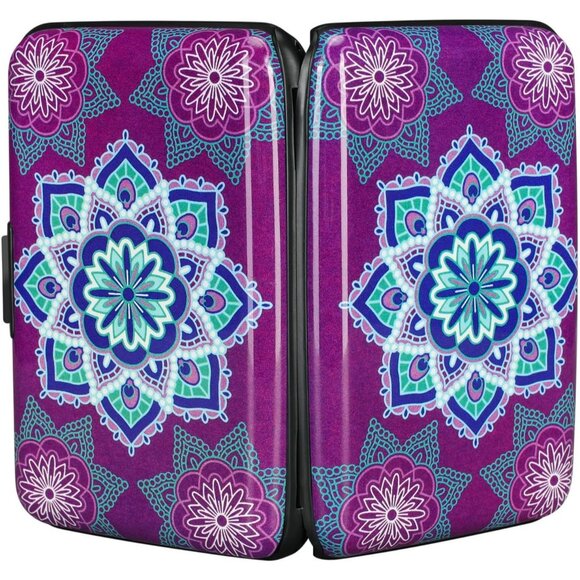 Wallet Credit Cards Holder Purple flower - Picture 3 of 7